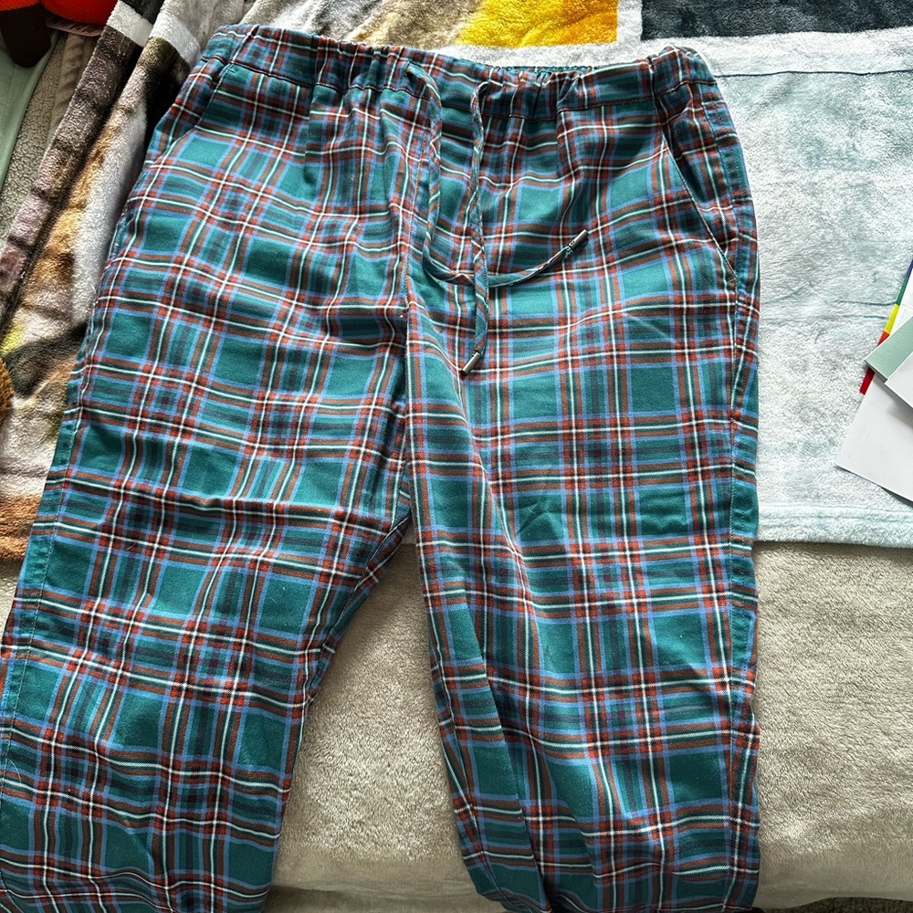 Wildfang Plaid Trousers in Blue and Red